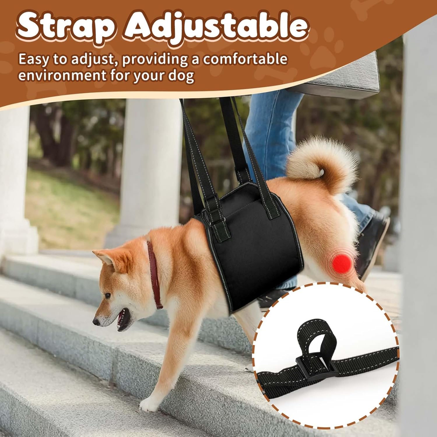 Detalle de Ohcozzy Dog Sling with Handle — Adjustable Hind Leg Lifting Harness