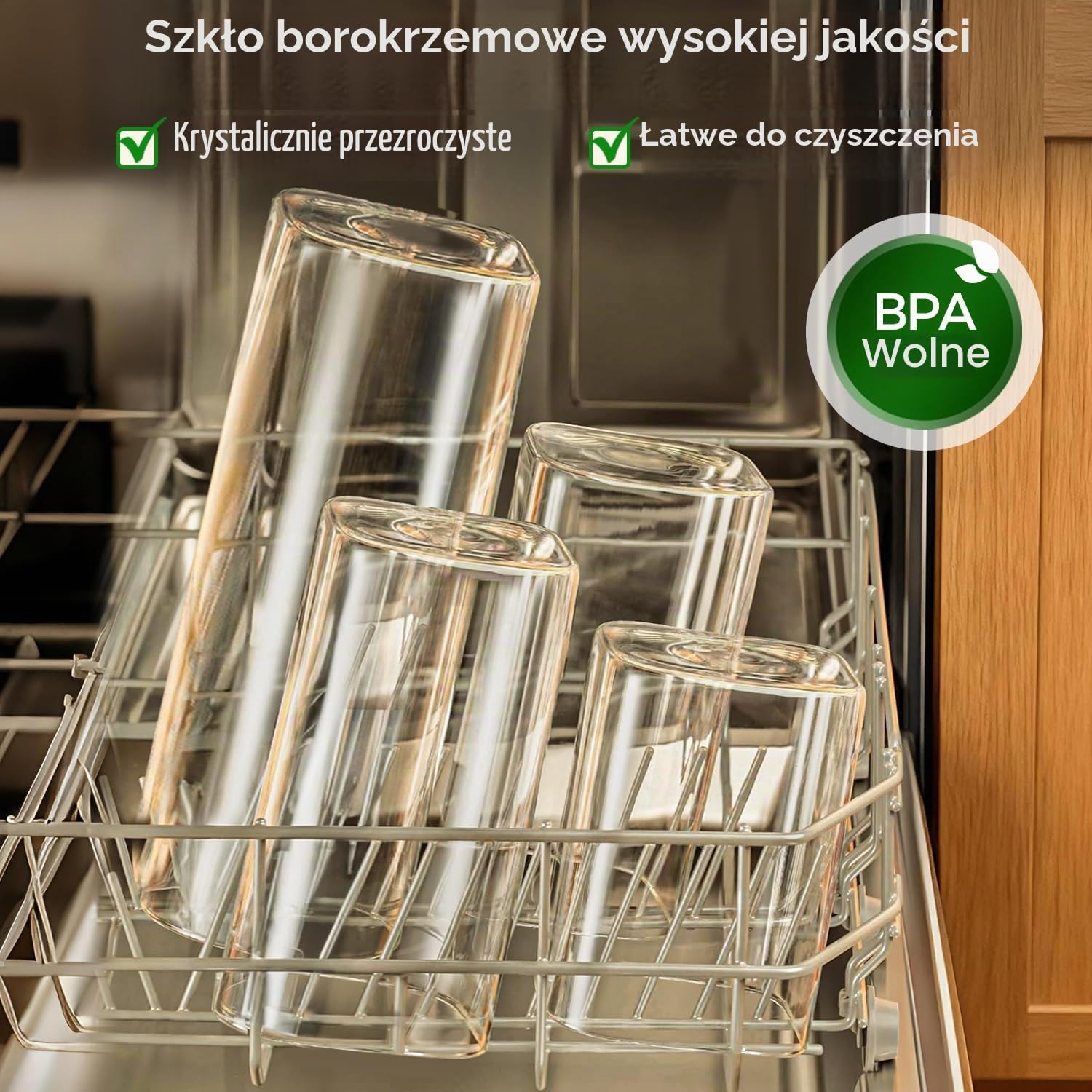 Detalle de ComSaf – szklane słoiki do przechowywania 700–1100 ml, zestaw 4 sztuki