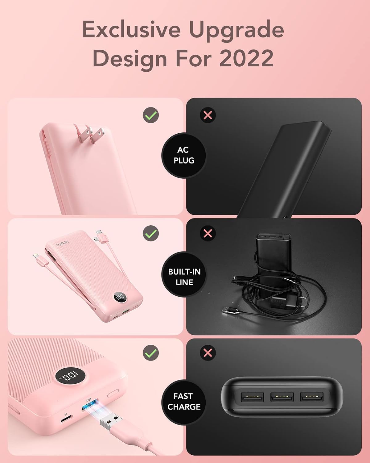 Detalle 1 de VRURC Portable Charger 20000mAh