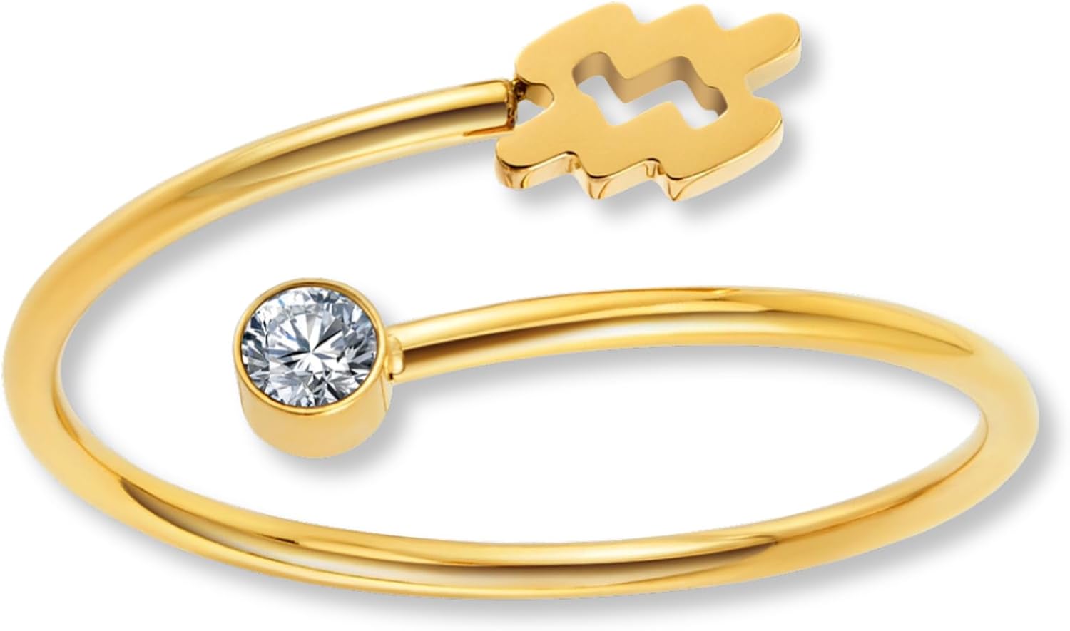 Thumbnail 6 de GD GOOD.designs Sternzeichen Ring Gold mit Zirkoniastein – 18K vergoldet, verstellbar 52–60, wasserfest