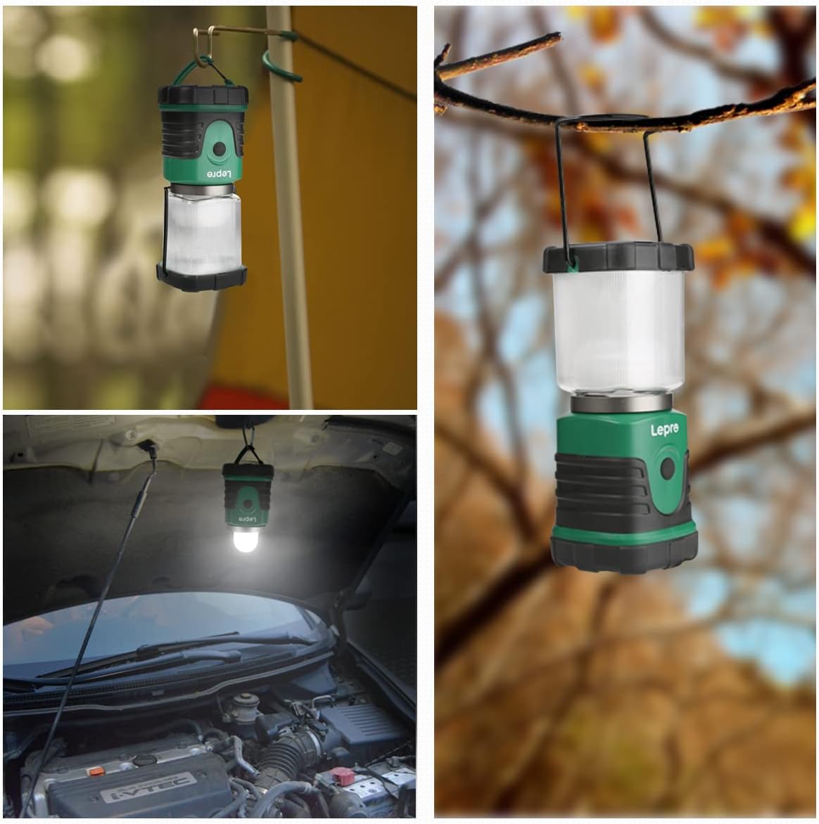 Thumbnail 3 de Lepro Mini Lampe de Camping portable 3 piles AA, 4 modes, IPX4 (2 pièces)