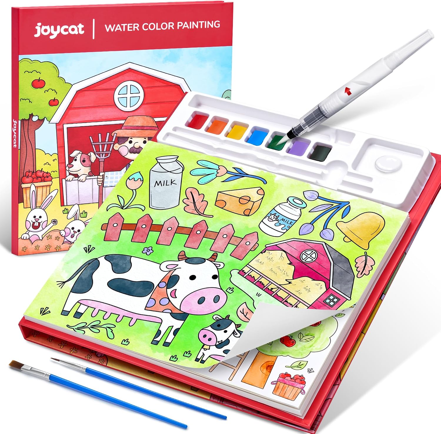 Thumbnail 6 de JoyCat Malbuch mit Wasserfarben für Kleinkinder (Grün) – 3-in-1-Aquarellset für Kreativität und Fingerfertigkeit