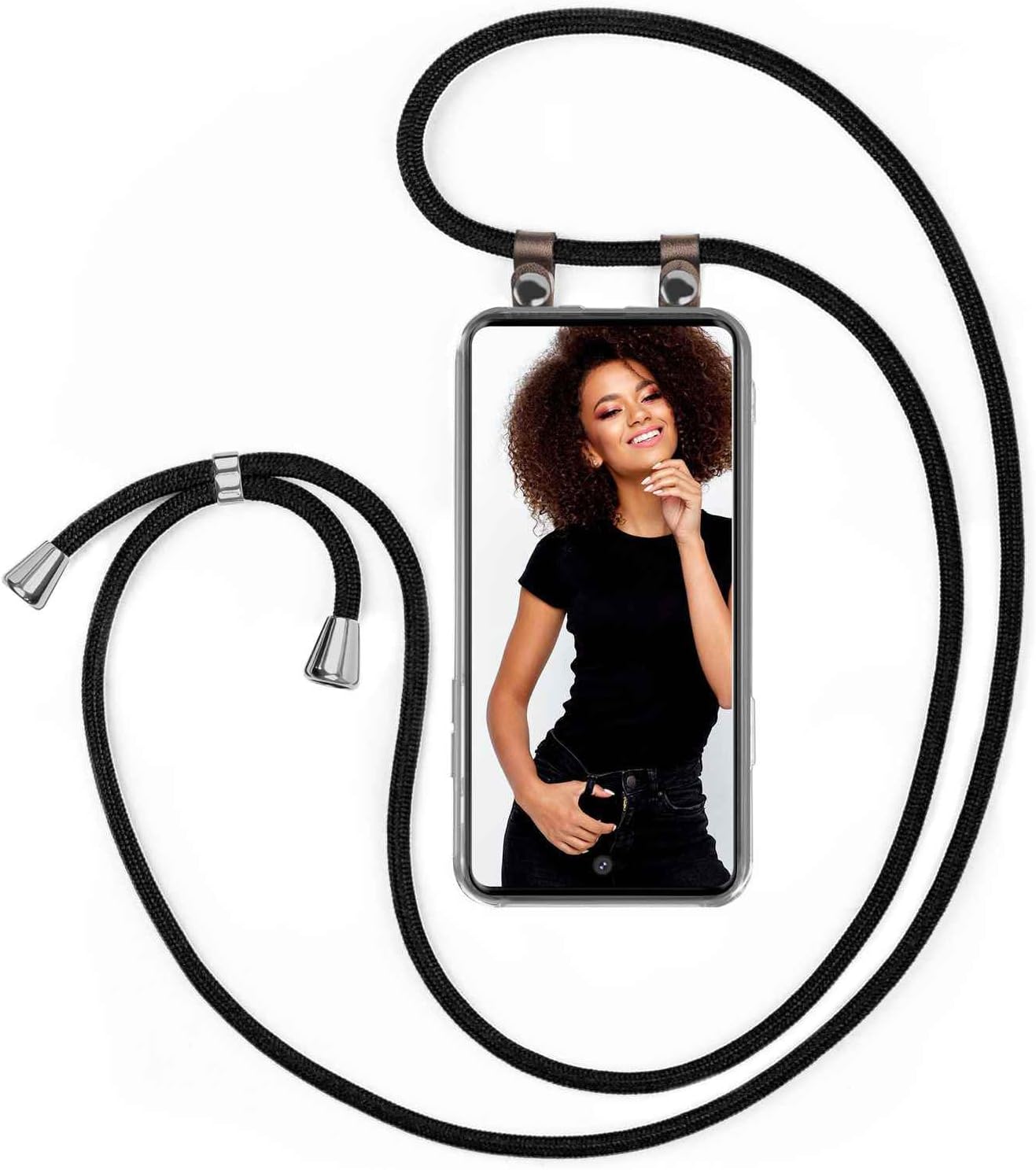 Detalle de moex Chaîne de téléphone Portable pour Galaxy S20 / S20 5G avec Sangle réglable – Noir