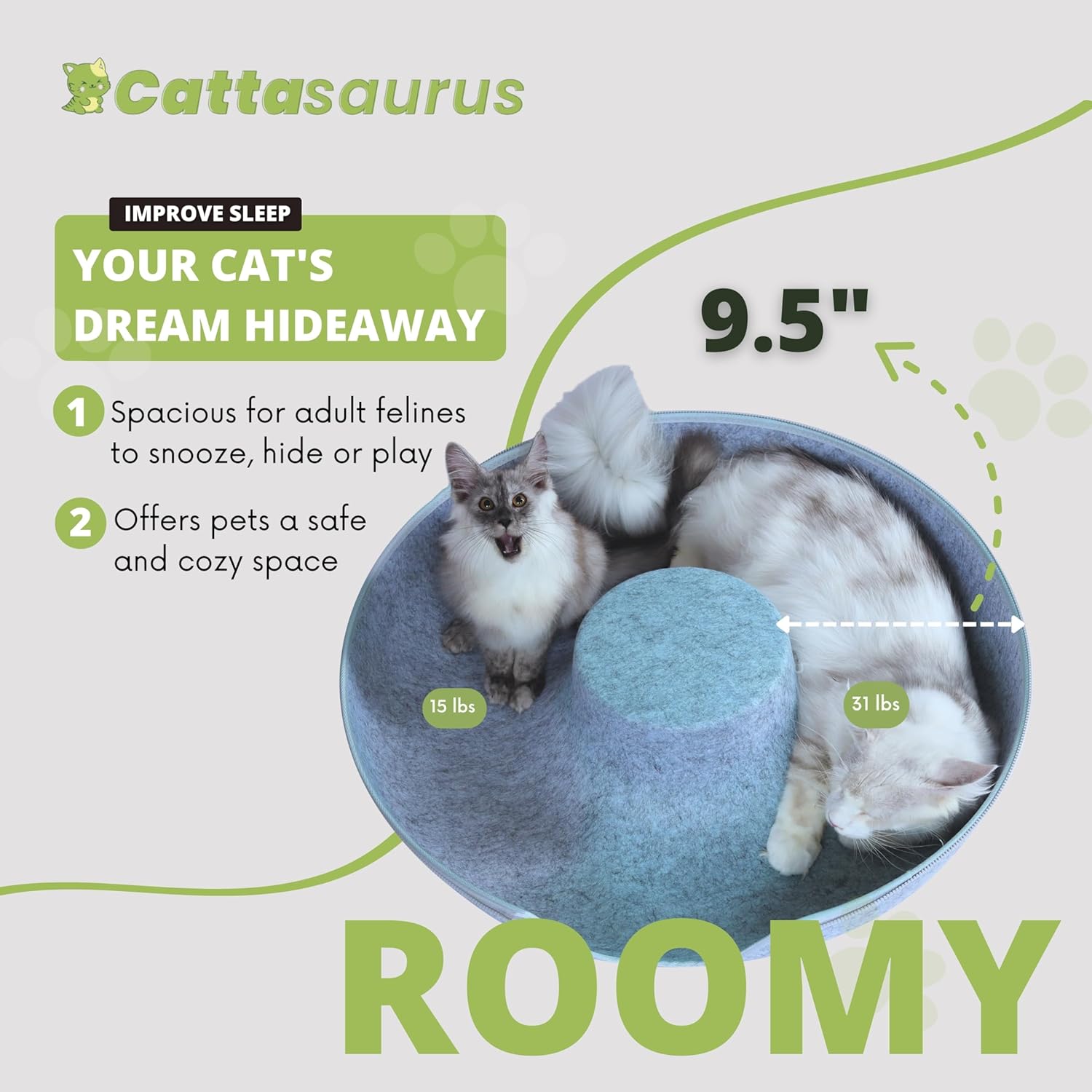 Thumbnail 6 de Cattasaurus Peekaboo Cat Cave Donut