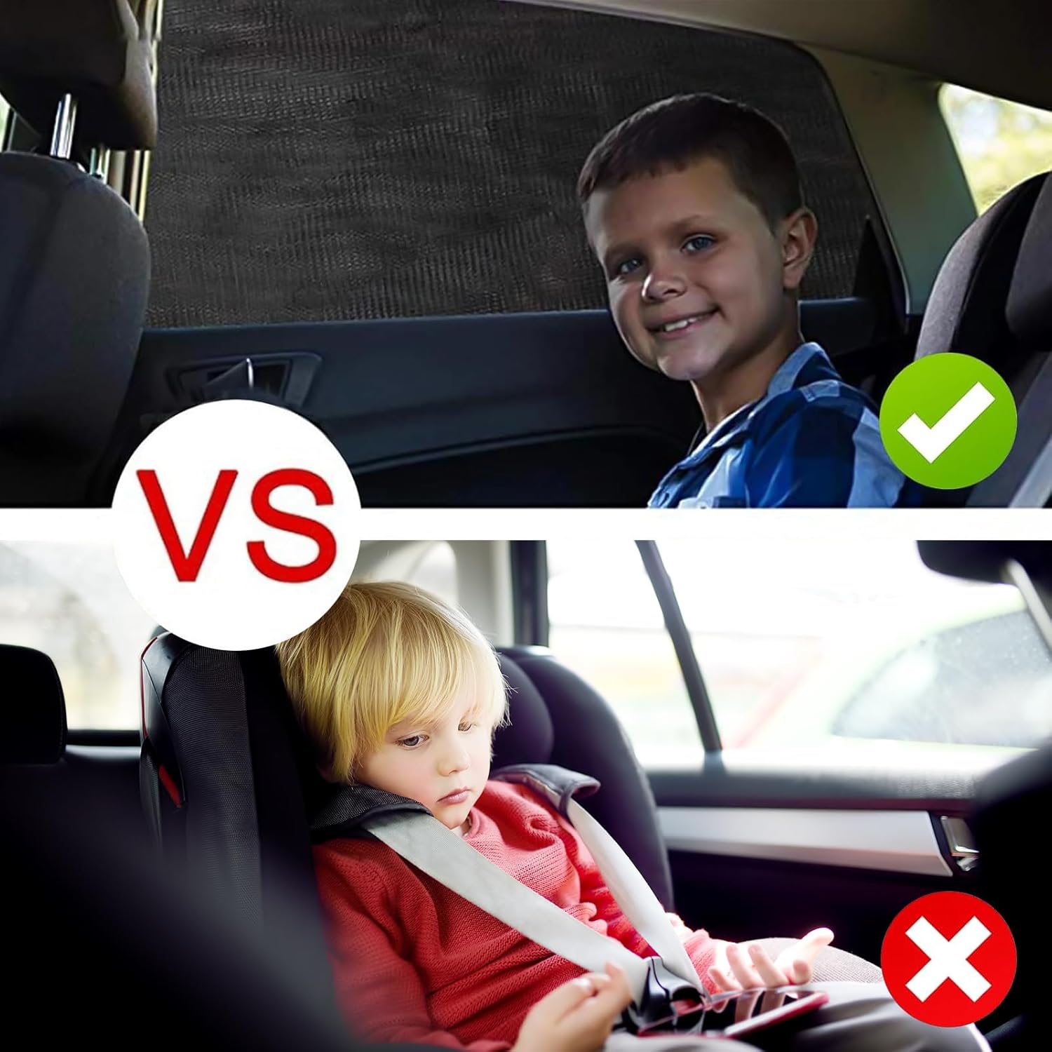 Thumbnail 3 de 2 Pack Car Window Shades for Baby (54 x 100cm) Breathable Mesh Sun Shades – Universal Fit for 99% of Vehicles