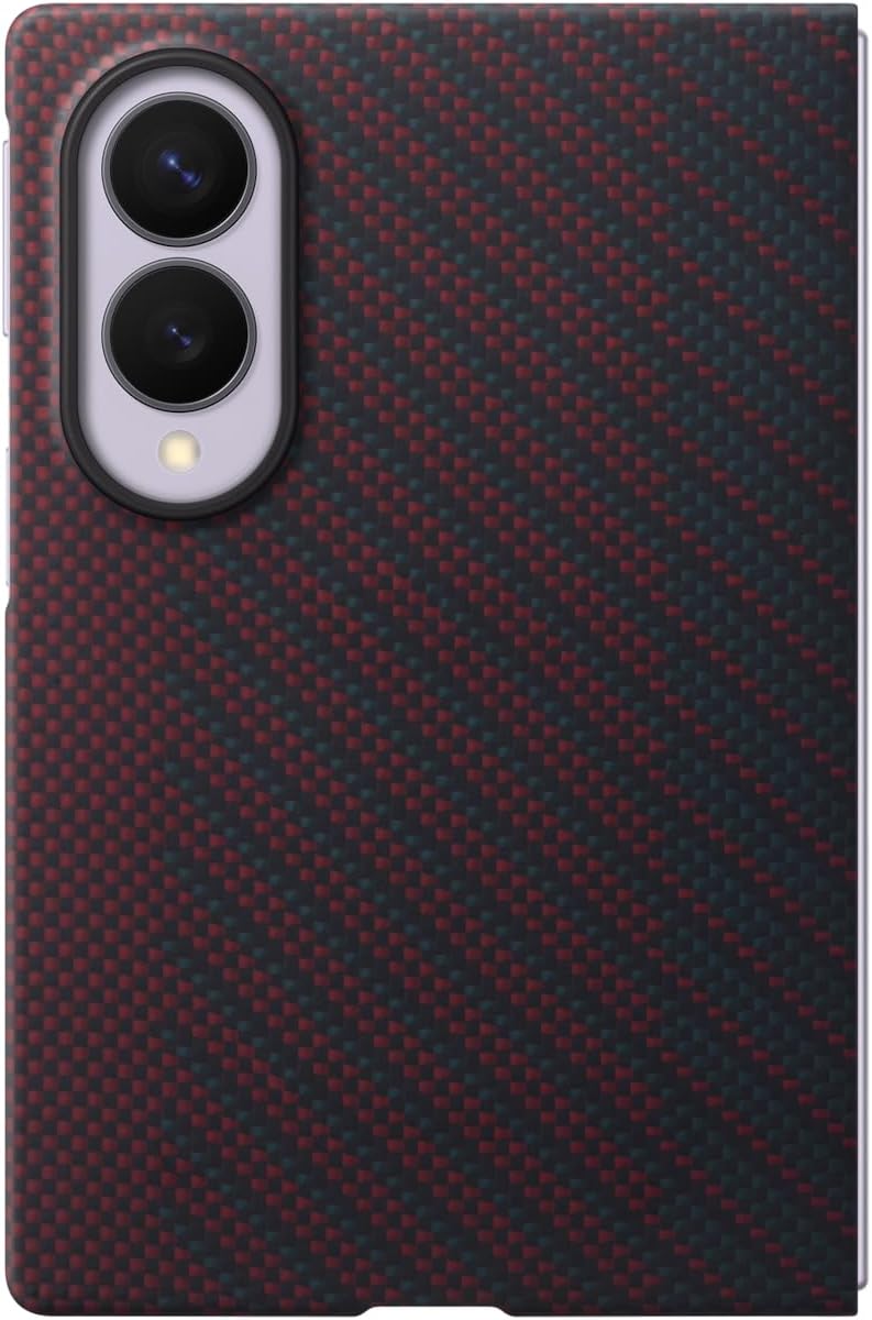 Detalle de Samsung Galaxy Z Fold8 magnetfodral i violett aramidfiber med antireflexfilm