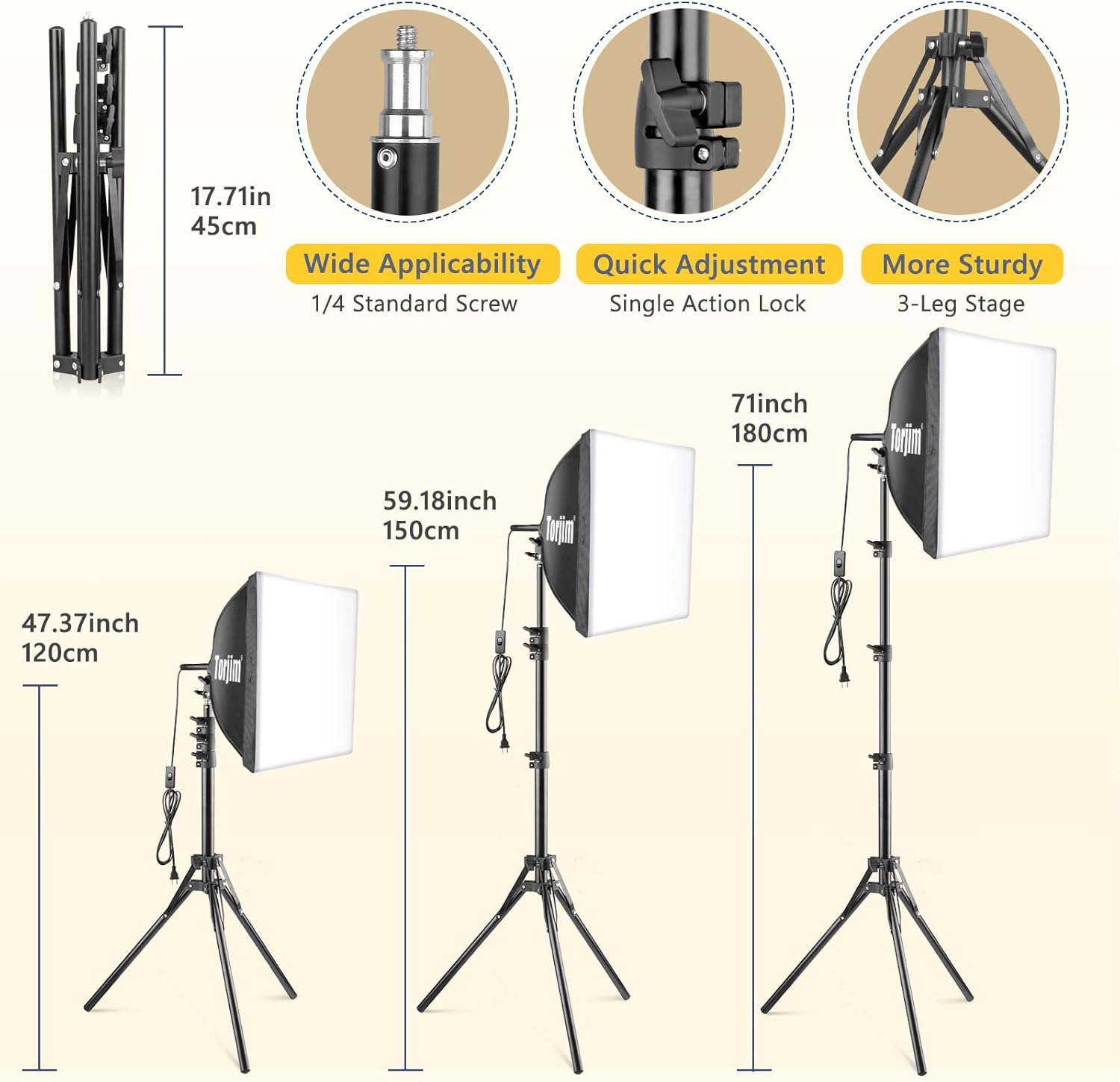 Detalle 2 de Torjim Softbox 16" x 16" LED Softbox Kit