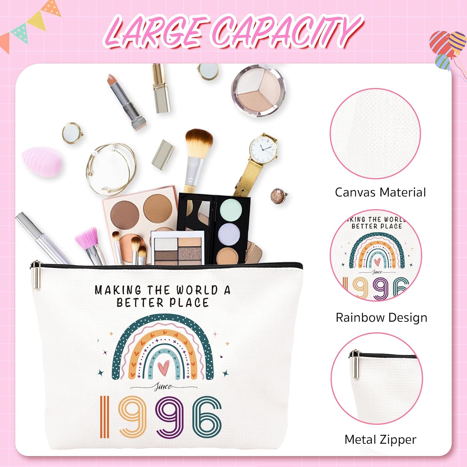 Thumbnail 2 de 11th Birthday Gifts for Girls Set: Cute Makeup Bag, Funny Socks & Inspirational Keychain (3PCS) for Daughters, Granddaughters or Nieces