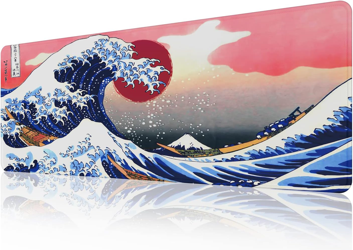 Detalle de EFISH Japan Art Kanagawa Surfing Mouse Pad (31.5 × 11.8 inches) XL