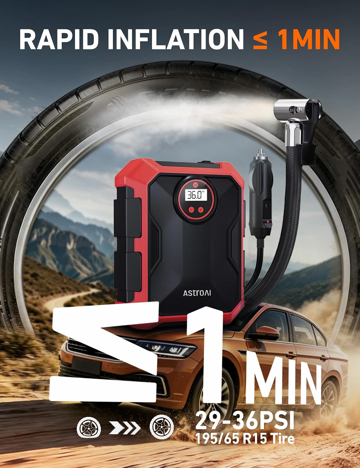 Thumbnail 1 de AstroAI Portable Air Compressor 100PSI