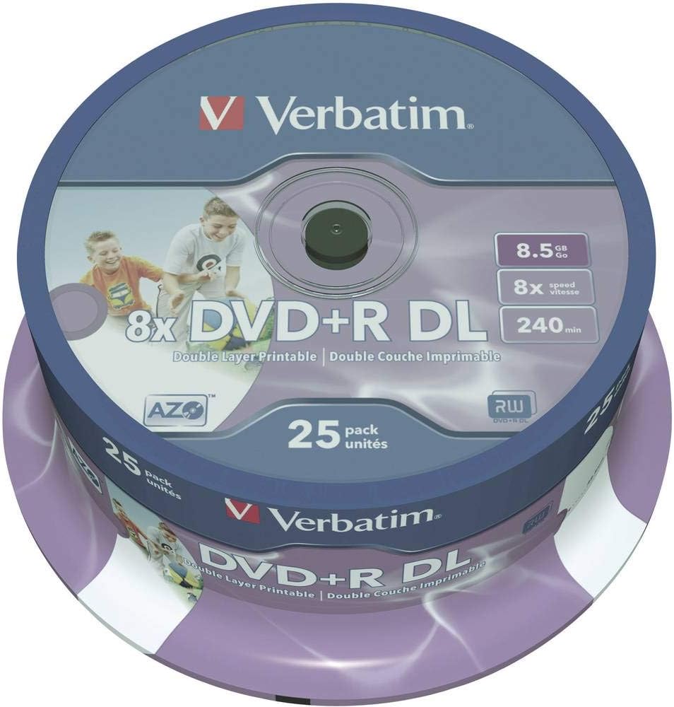 Detalle de Verbatim 43667 DVD+R DL 8,5 GB, 8x, do nadruku atramentowego, 25 szt.
