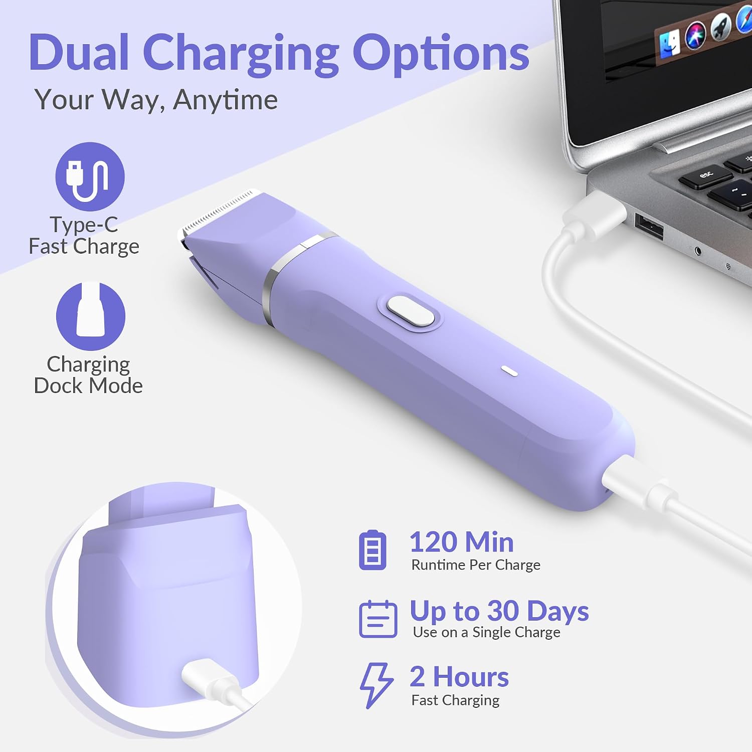Detalle de KINGTEE 5-in-1 Electric Bikini Trimmer for Women