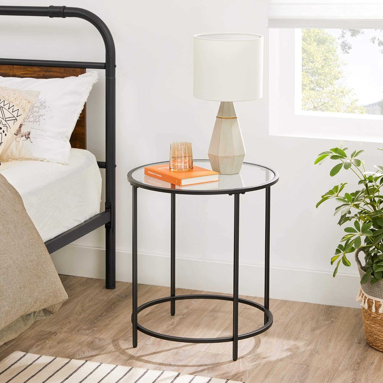 Thumbnail 4 de VASAGLE Round Side Table with Tempered Glass