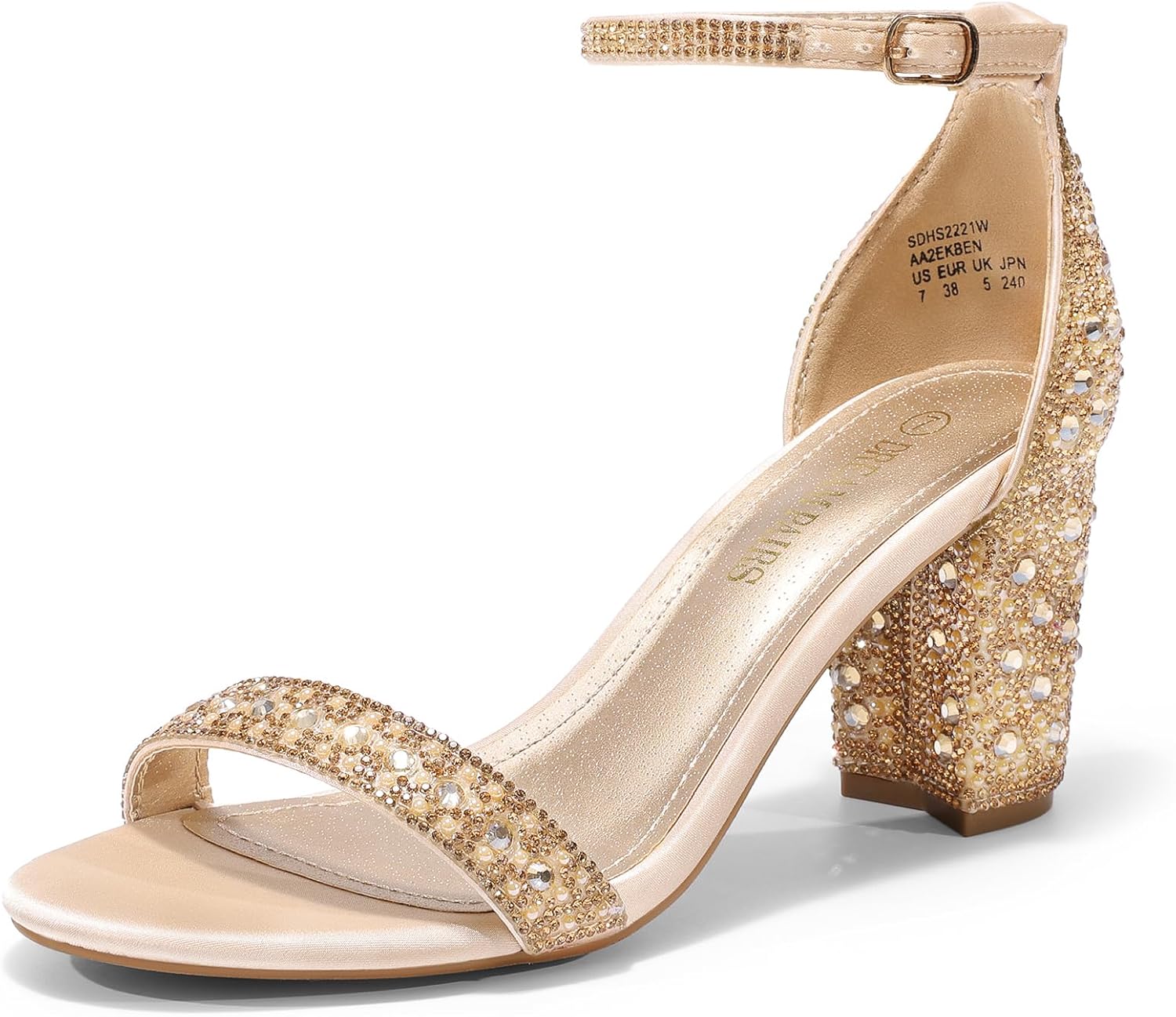 Detalle de DREAM PAIRS Women's Chunk Low Heel Pump Sandals
