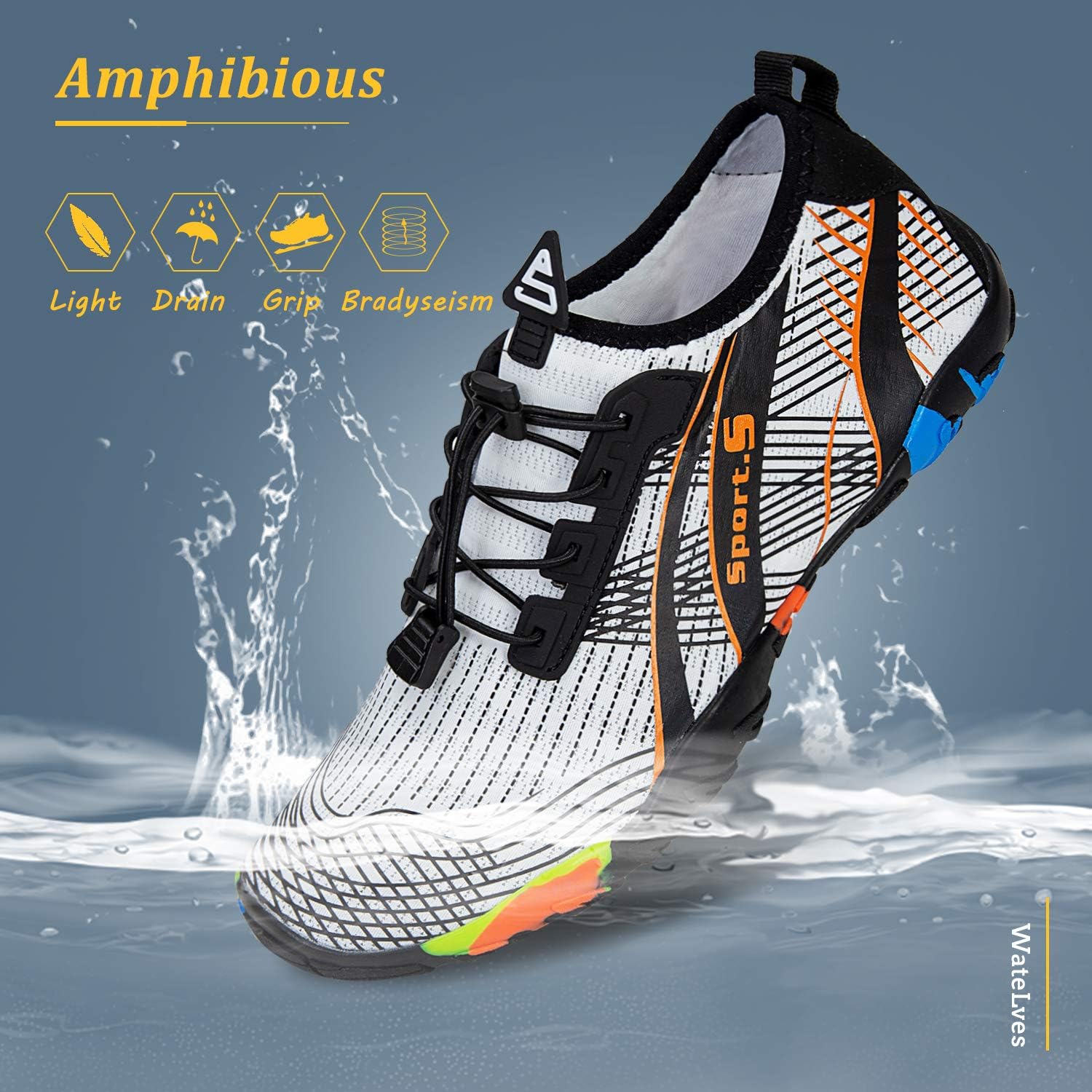 Detalle de WateLves Water Shoes: Quick-Dry Beach Shoes for Men and Women