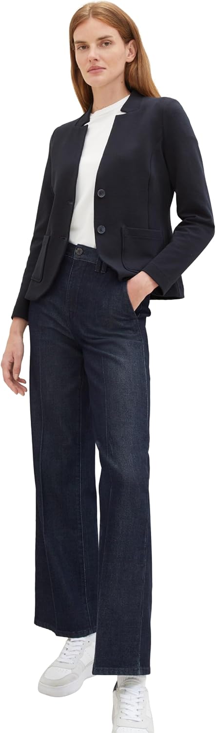 Thumbnail 4 de Tom Tailor Damen Basic Ottoman Blazer mit Taschen – Slim Fit mit Wiener Naht