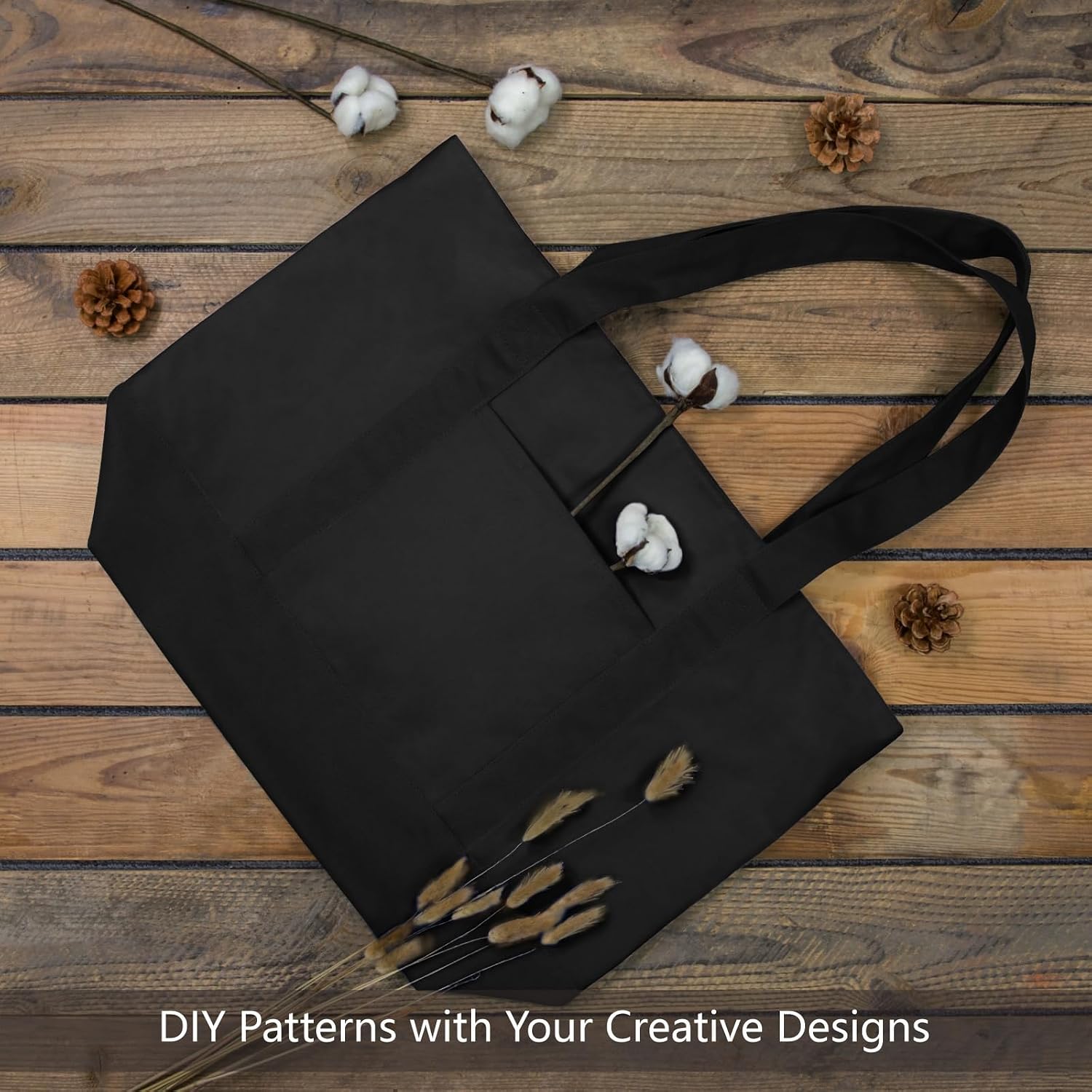 Detalle de TOPDesign Canvas Tote Bag with External Pocket