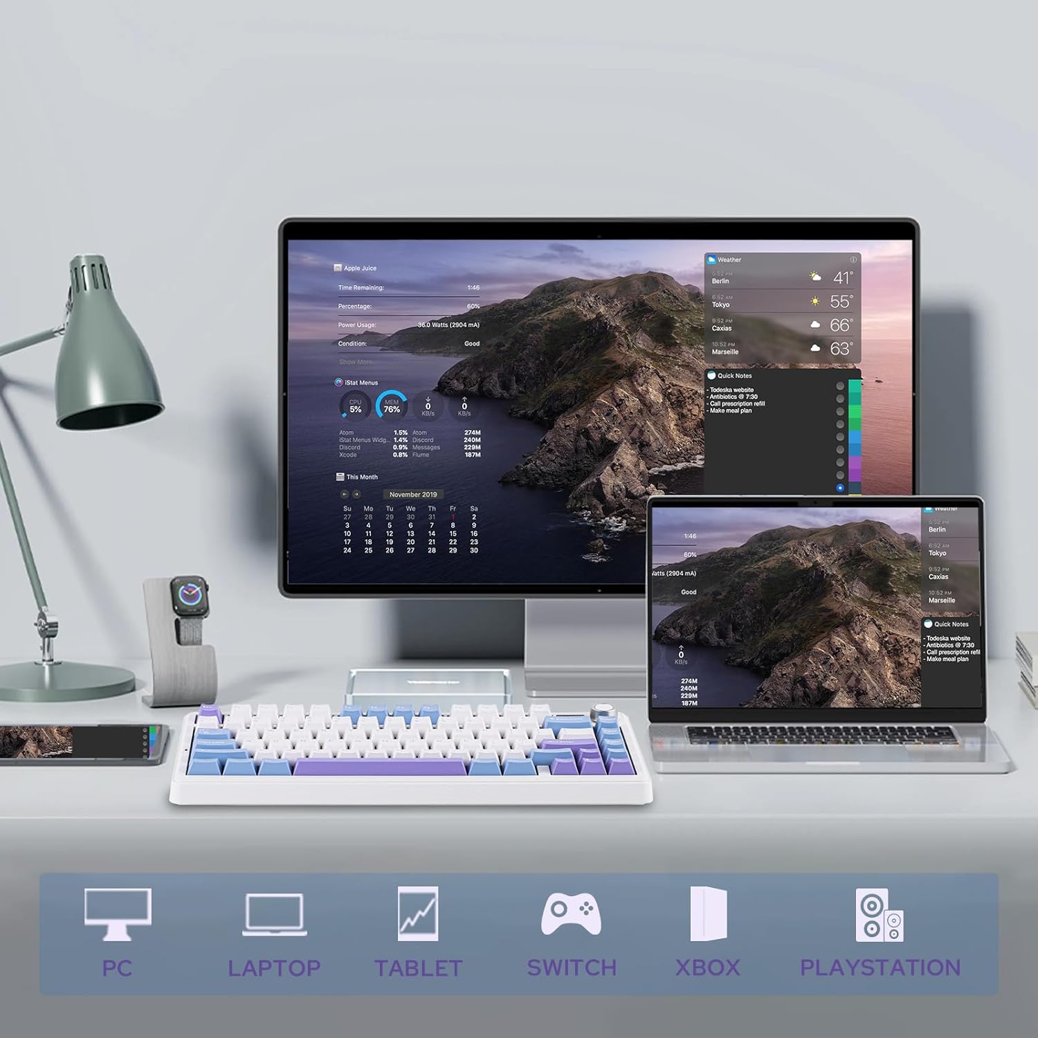 Thumbnail 2 de EPOMAKER X Aula F75 Max Wireless Mechanical Keyboard (75% w/ TFT screen & knob, hot-swappable)