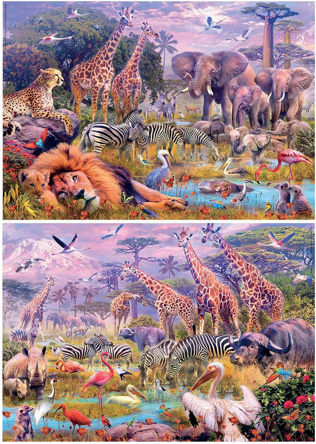 Thumbnail 1 de Educa – Lot de 2 puzzles enfants de 100 pièces Animaux sauvages (dès 6 ans, 18606)