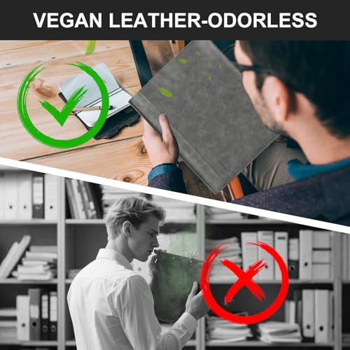 Thumbnail 7 de Leathario Portfolio Folder A4: Vegan Leather 4-Ring Conference Folder with Proactive Organisation