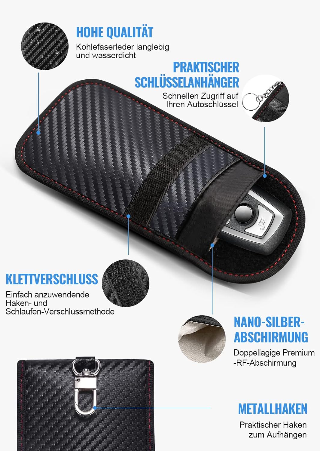 Detalle 2 de Lanpard Keyless Go Schutzhülle 2er Pack