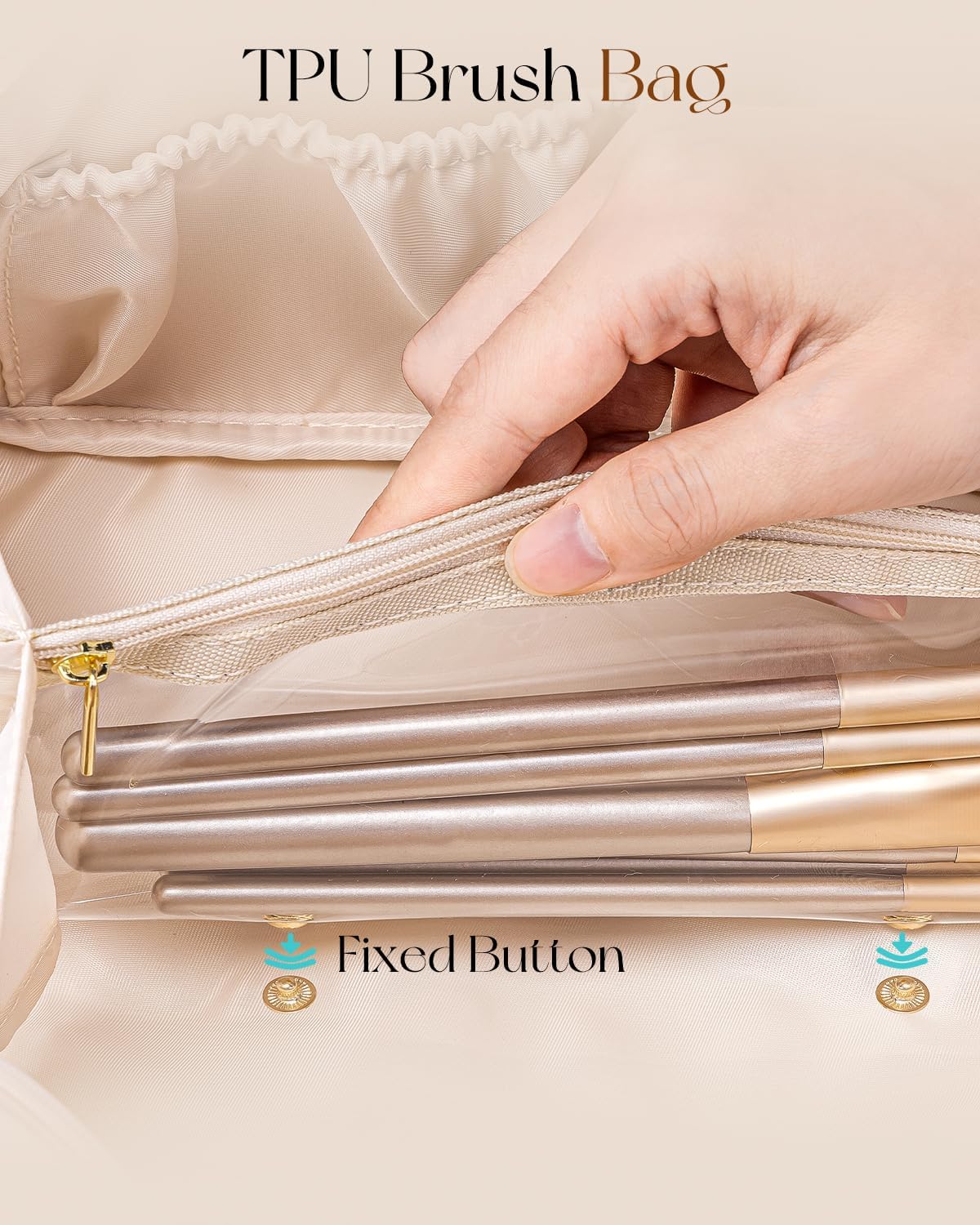 Thumbnail 5 de VLANDO Travel Makeup Bag in Toffee