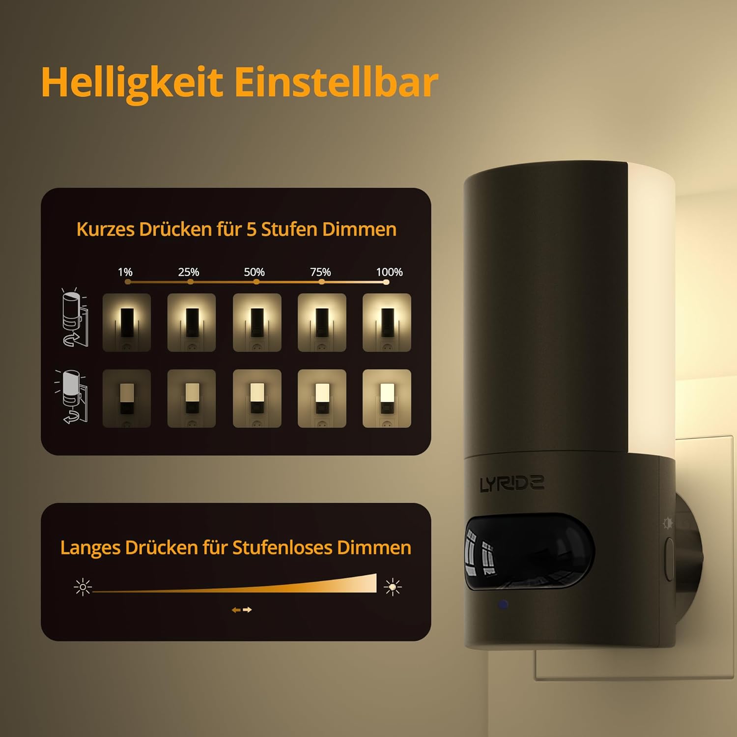 Thumbnail 2 de Lyridz Nachtlicht Bewegungsmelder 300°