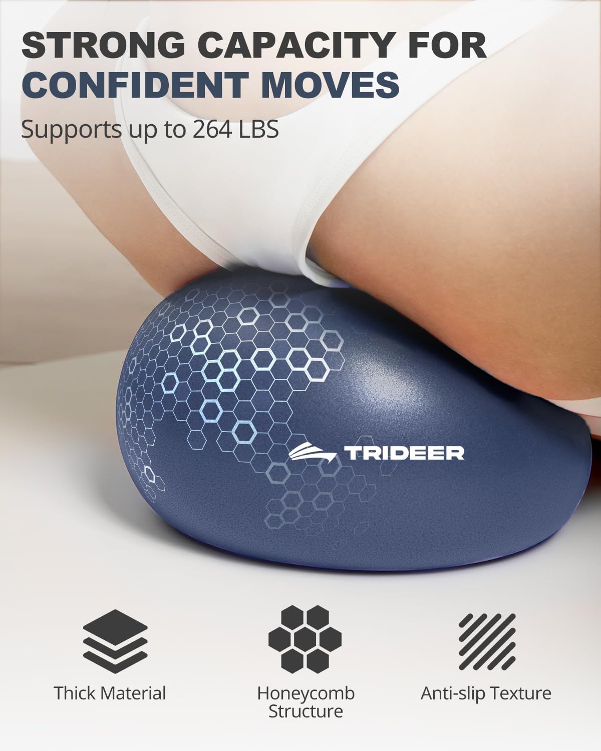 Detalle de Trideer TRUSAM-YBAM-PVFR23 9-Inch PVC Exercise Ball, Navy, Textured