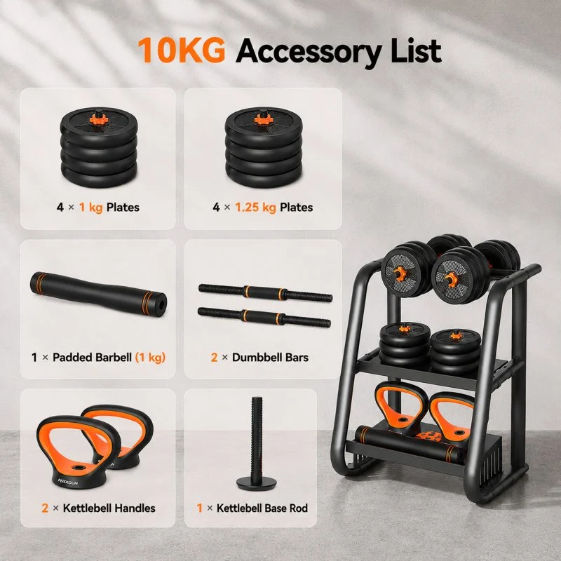 Thumbnail 1 de Xiaomi Smart Kit Mancuernas + Barra + Pesa Rusa FED 10Kg + Sensor Move IT