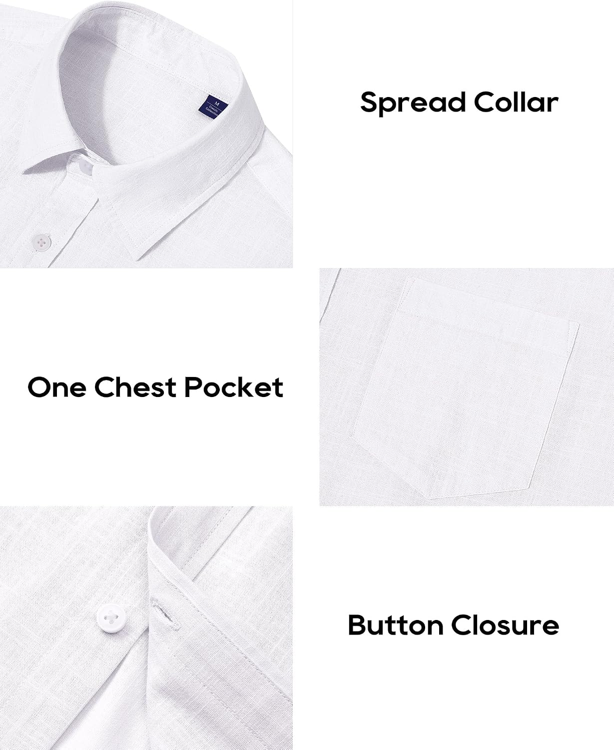 Thumbnail 4 de Alimens & Gentle Men's Cotton Linen Textured Shirt – Long Sleeve Button-Down