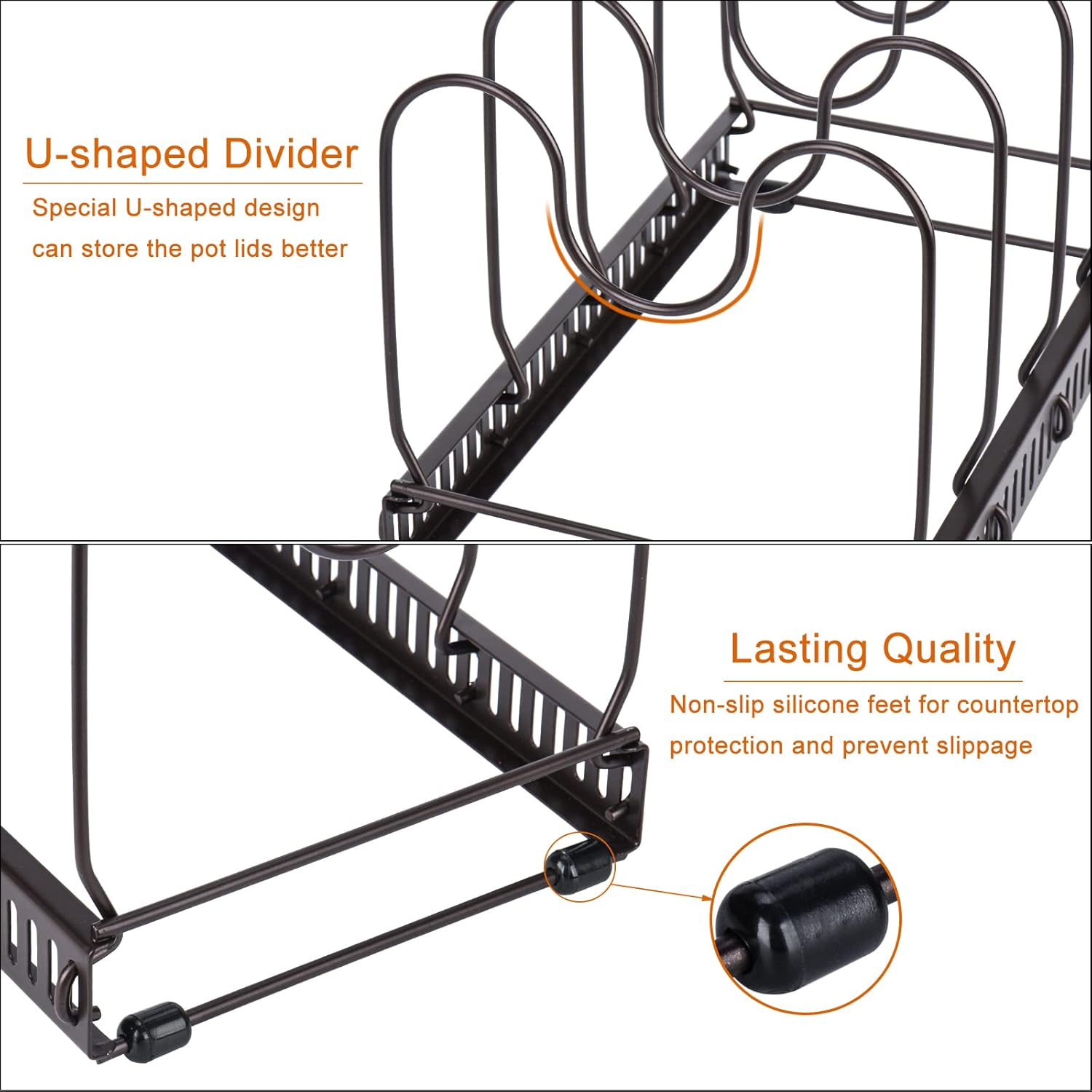 Detalle de Toplife Pots and Pans Organizer Rack for Cabinet and Countertop