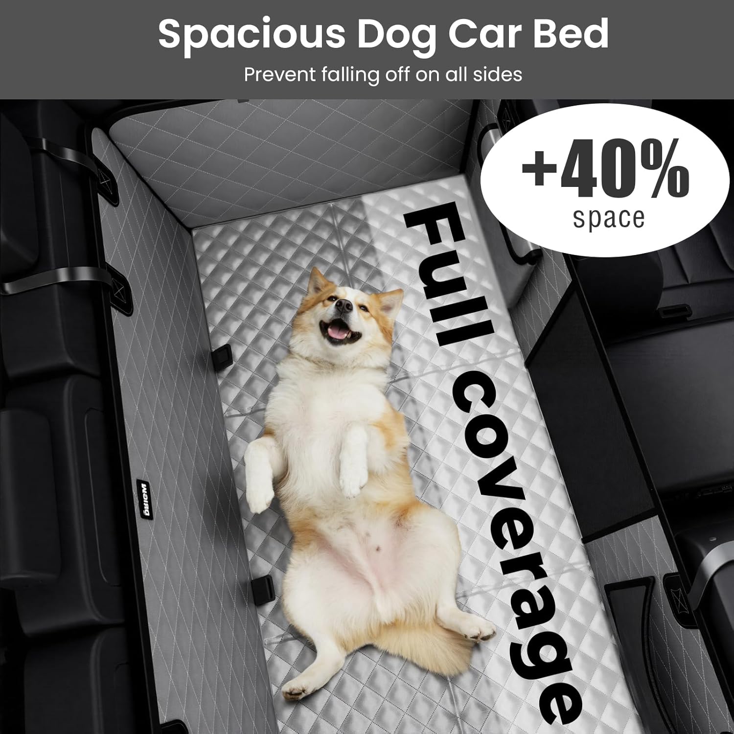 Detalle de Pecute housse de protection de siège chien pour grandes voitures/camions 145×73 cm, gris