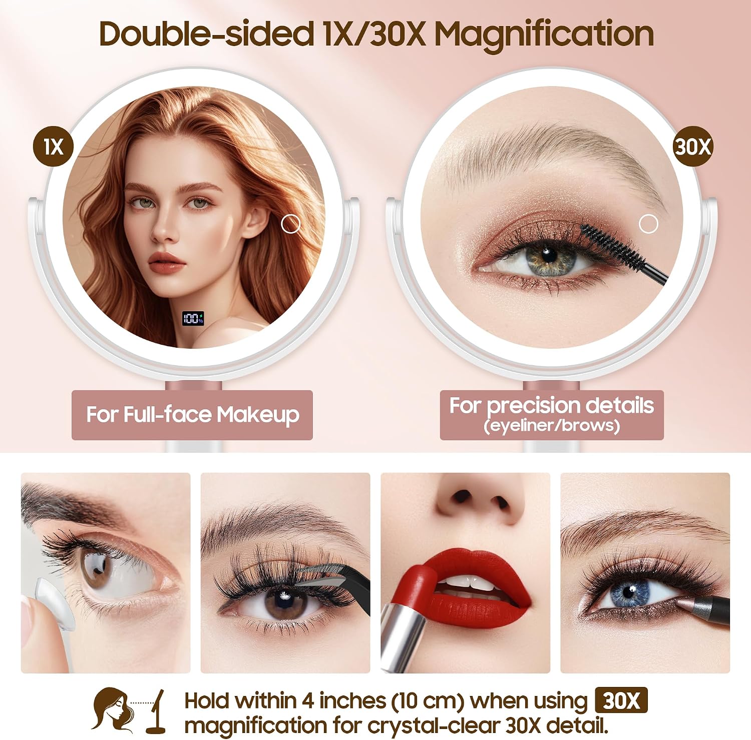 Detalle 2 de GOMIPURU Makeup Magnifying Mirror 30X/1X