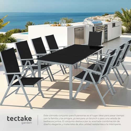 Detalle 1 de TecTake® Conjunto Muebles Jardín 9 Piezas ☀️ Resistente y Plegable