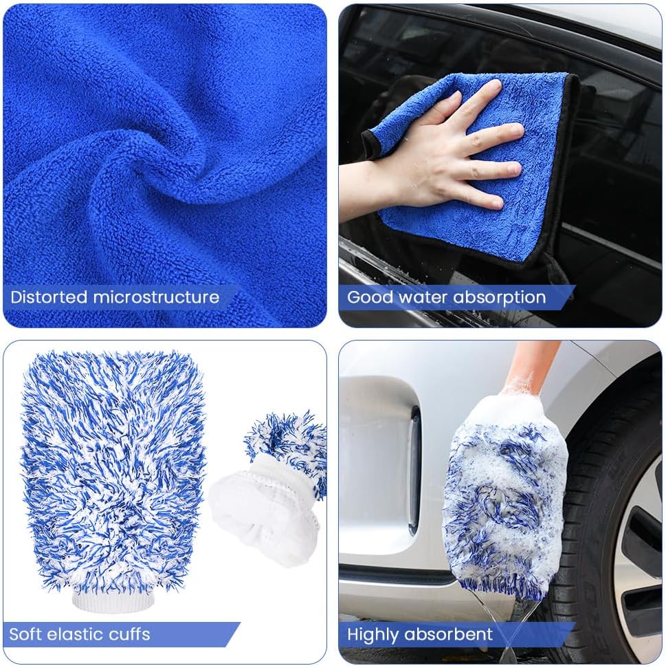 Detalle de URAQT Brush Cover-Satz für SB-Bürsten: Schonende Autowäsche mit Mikrofaser-Komplettset