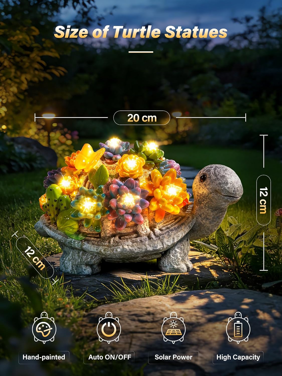 Thumbnail 1 de Ollny Solar Turtle 21cm garden ornament