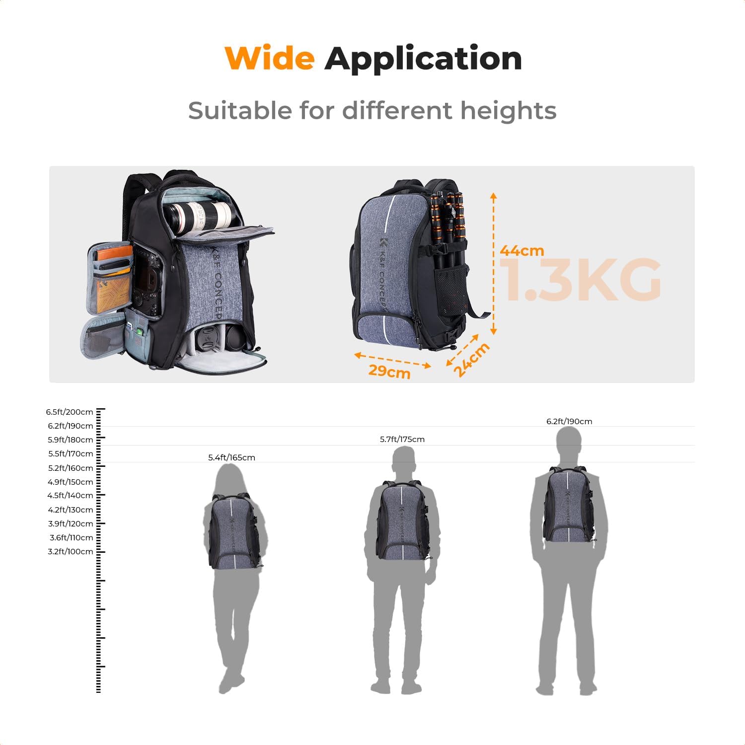 Thumbnail 6 de K&F Concept Camera Backpack (Large Capacity) with Raincover – 25L photo bag with quick side access
