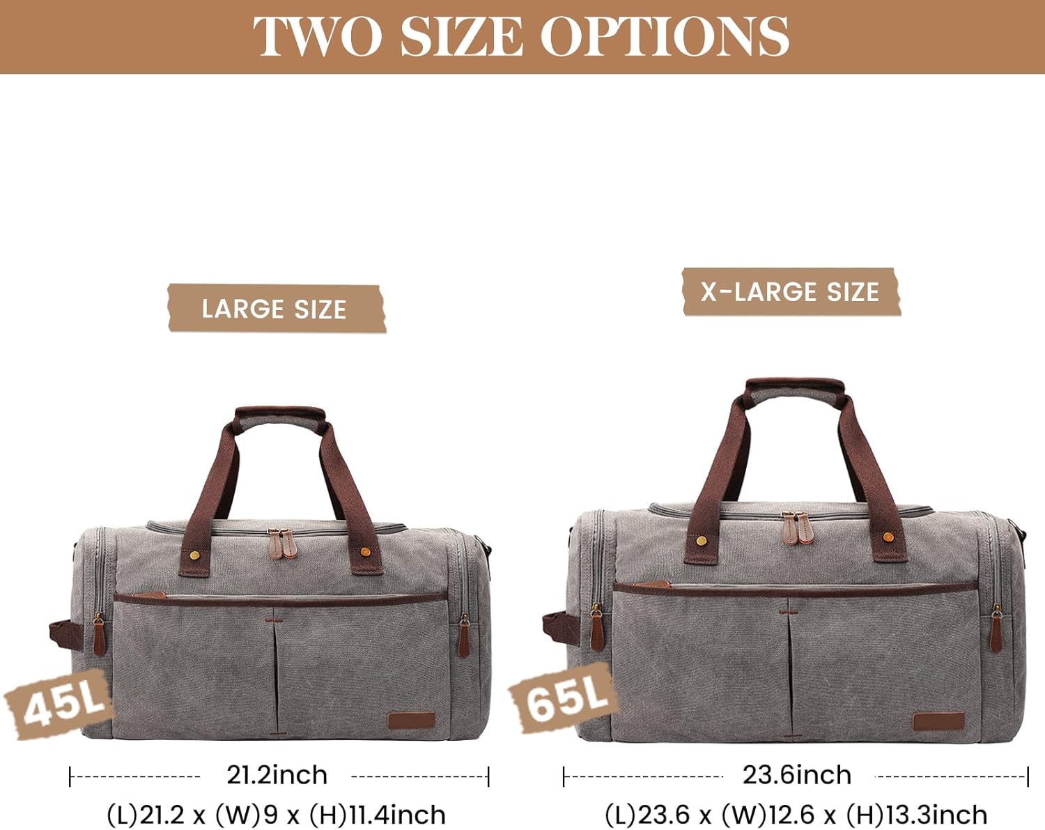 Detalle de S-ZONE 50L Sac de Voyage Unisexe – Weekender robuste et polyvalent (60 × 32 × 34 cm)