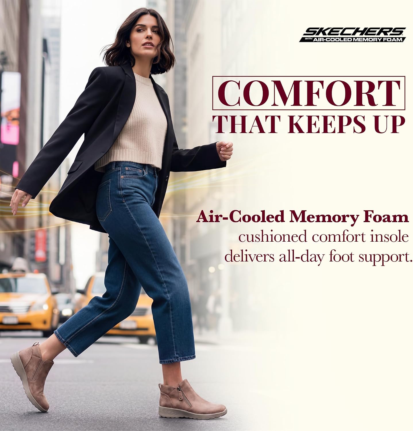 Detalle 2 de Skechers Lovely Vibe: botas cortas para mujer, marrón, 37 EU