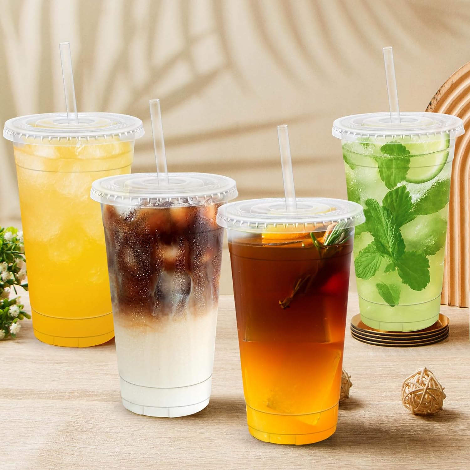 Thumbnail 4 de Lamosi 20 oz Clear Plastic Cups Pack