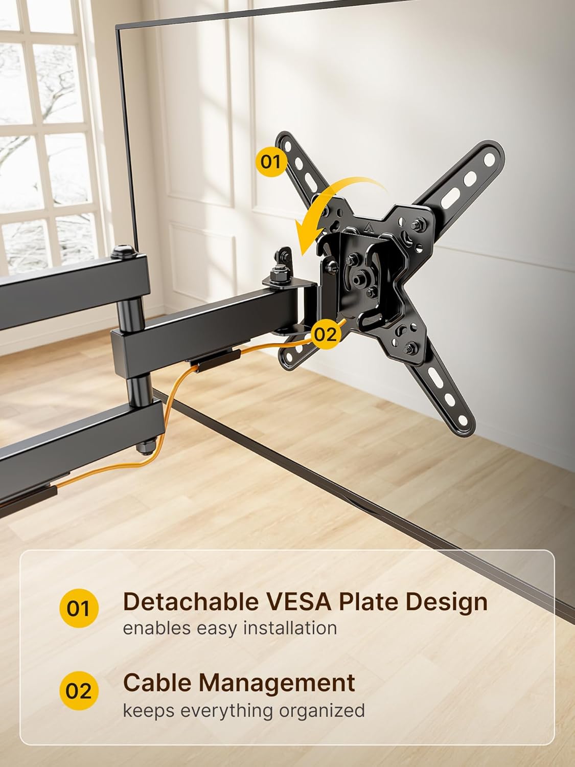 Thumbnail 4 de monTEK TV wall mount 13–43 inch, 44 lb capacity