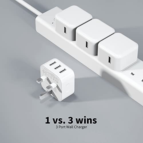 Detalle de Luetasoo USB Plug: 3-Port 5V 3A Multi USB Charger for iPhone and More