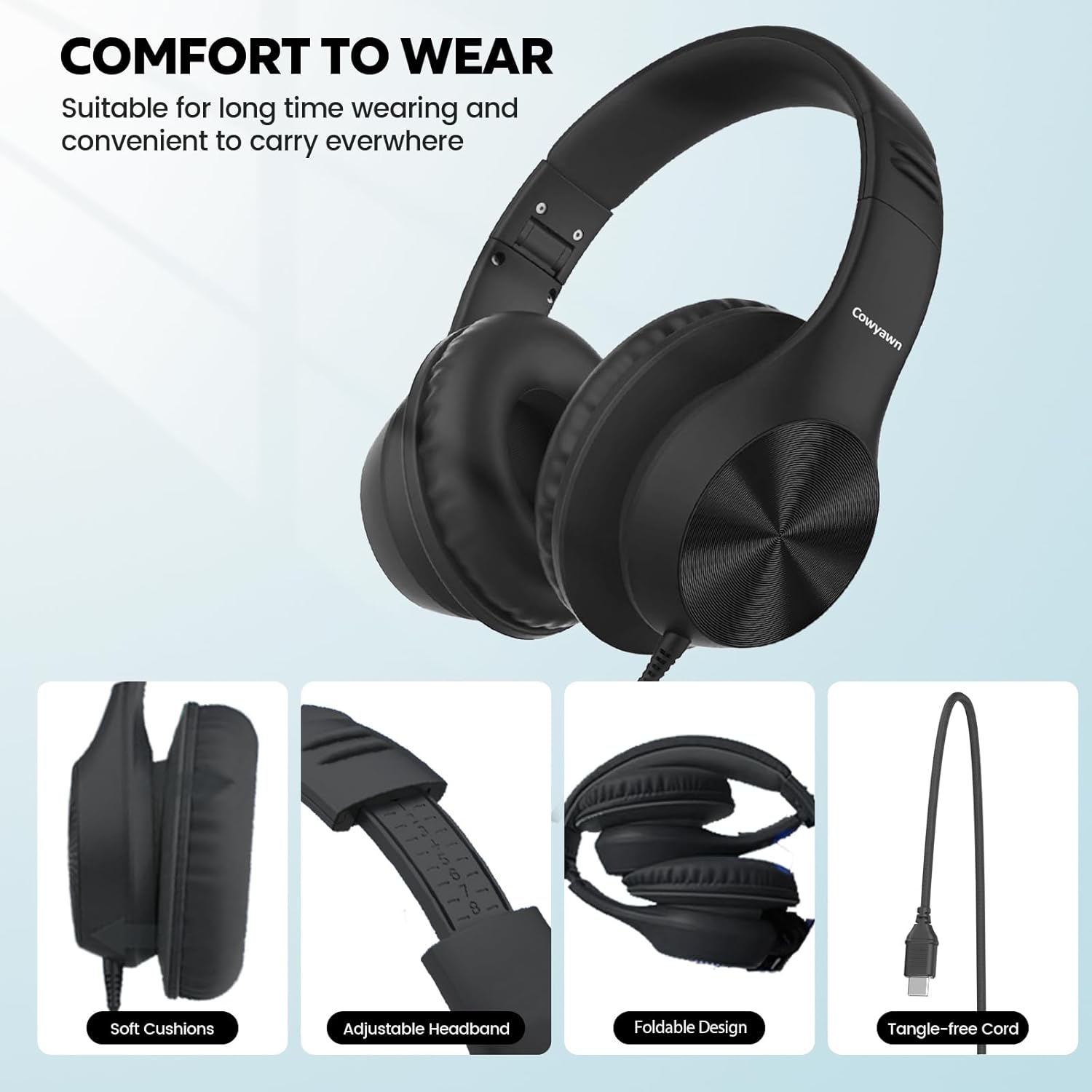 Detalle 1 de Cowyawn USB-C-Kopfhörer Over‑Ear 40 mm