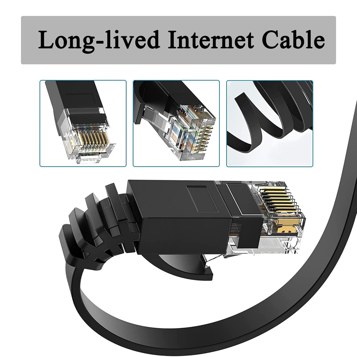 Thumbnail 5 de MEIPEK Internetkabel 30 Meter Cat 6 Flach – Dünn, flexibel und zuverlässig für Router, Modem und Co.