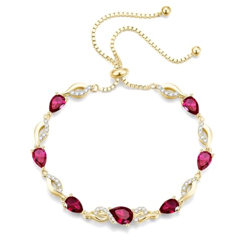 Thumbnail 1 de FANCIME Teardrop Ruby Tennis Bracelet for Women