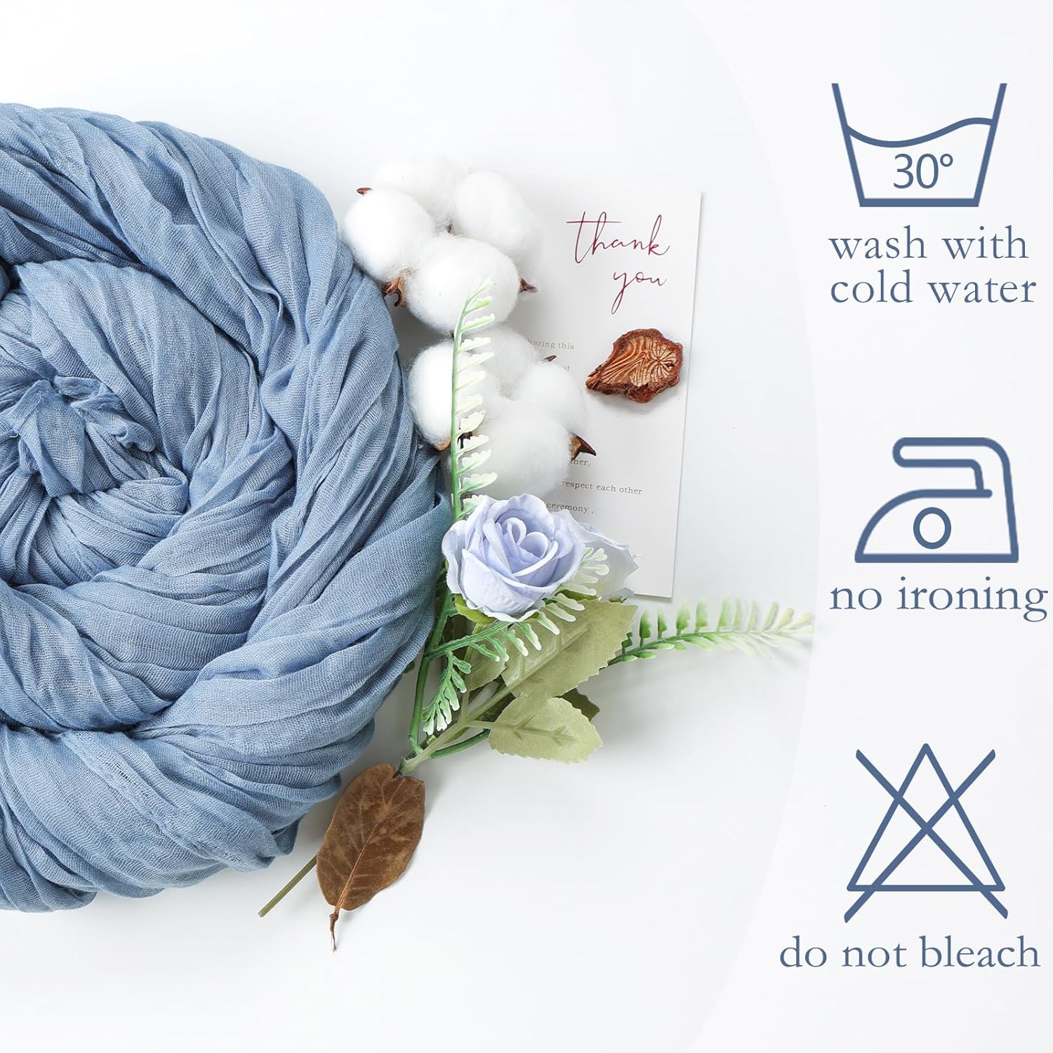 Thumbnail 4 de 12 Pack Dusty Blue Table Runner 35 x 120 Inch