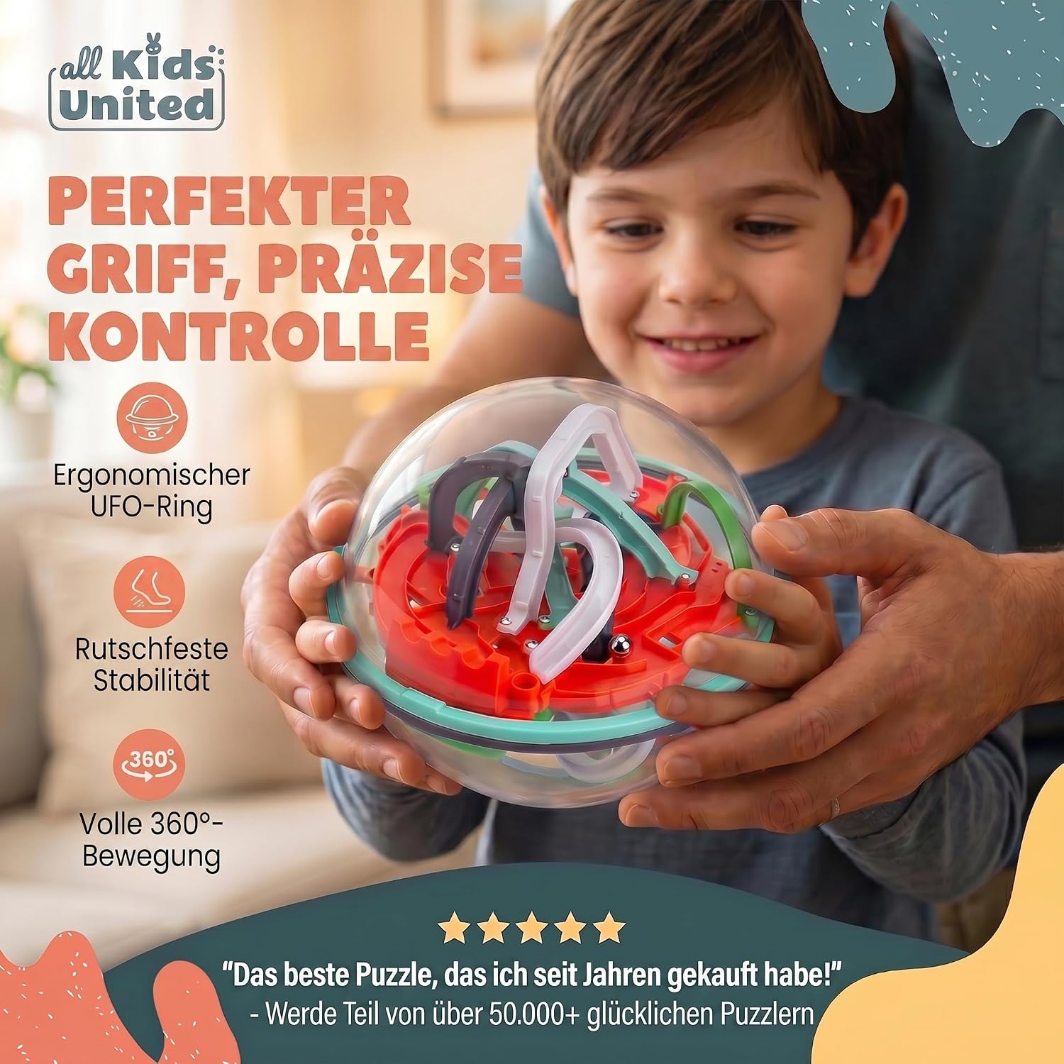 Detalle de 3D Kugellabyrinth – Kugelspiel Magic Maze Kugel-Labyrinth Puzzle Ball (14 cm) – Beginner