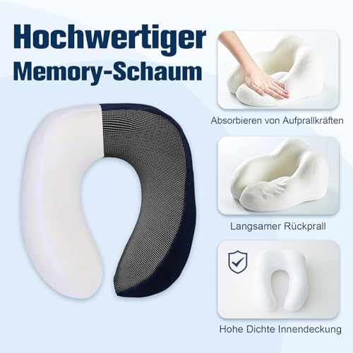 Thumbnail 3 de Cирorld Nackenkissen Flugzeug: Verstellbares Memory Foam Reisekissen mit Bambusbezug