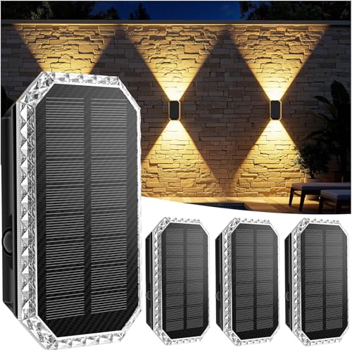 Detalle de Giliwosy Aplique Solar de Pared — Pack de 4 luces exteriores con 3 temperaturas de color y IP65