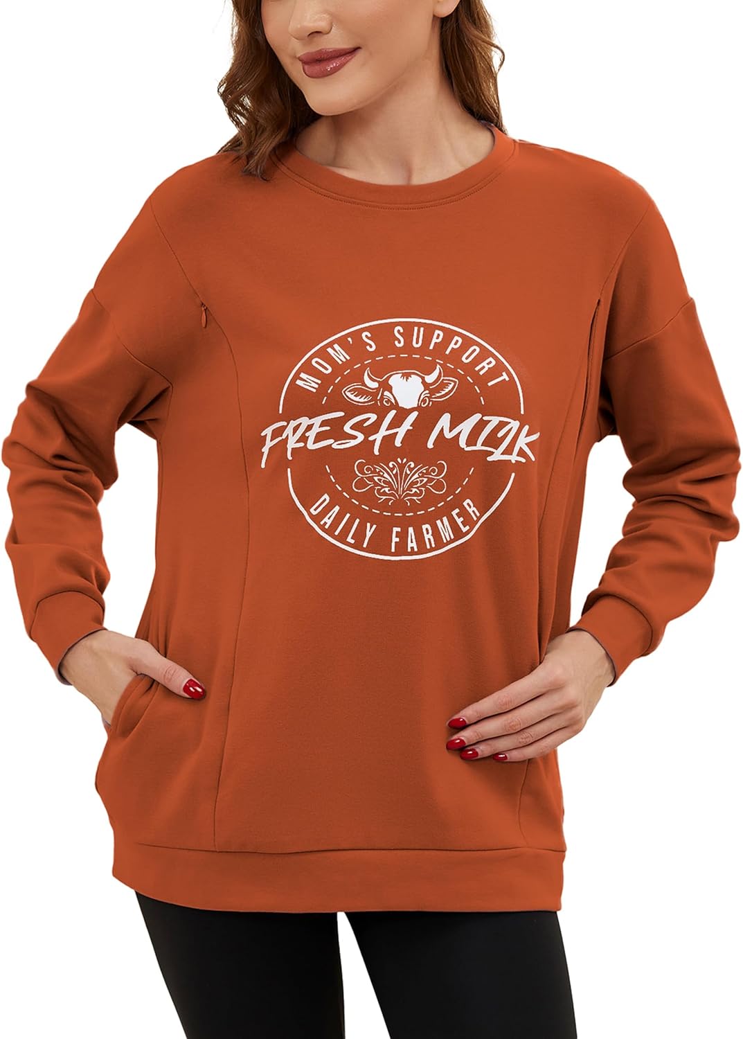 Detalle de Love2Mi Langarm Stillshirt mit Tasche
